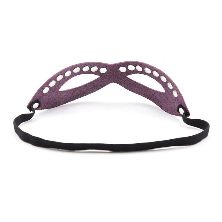 Purple Masquerade Eye Mask with Silver Rivet Detail