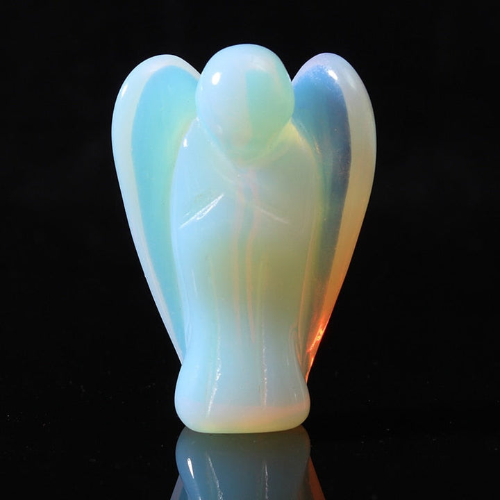 Opalite Angel Figurine for Serene Spiritual Home Decor