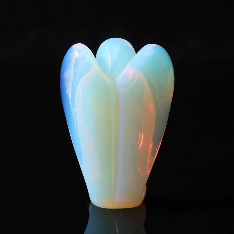 Opalite Angel Figurine for Serene Spiritual Home Decor