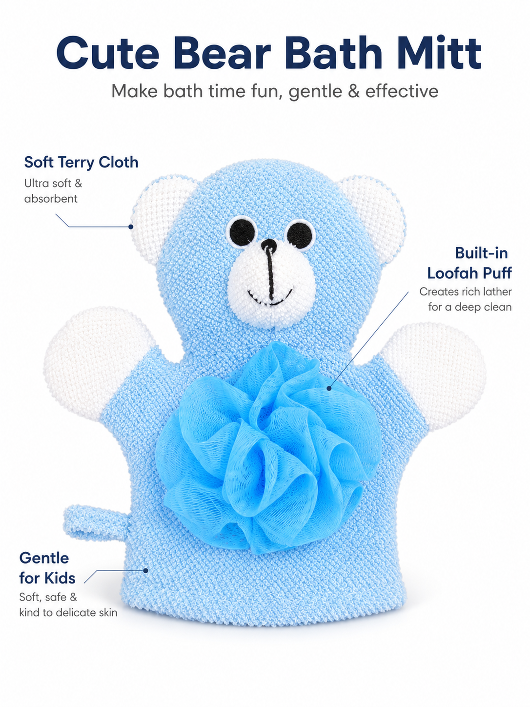Animal Bath Mitt Gloves for Babies & Toddlers | 2-Pack