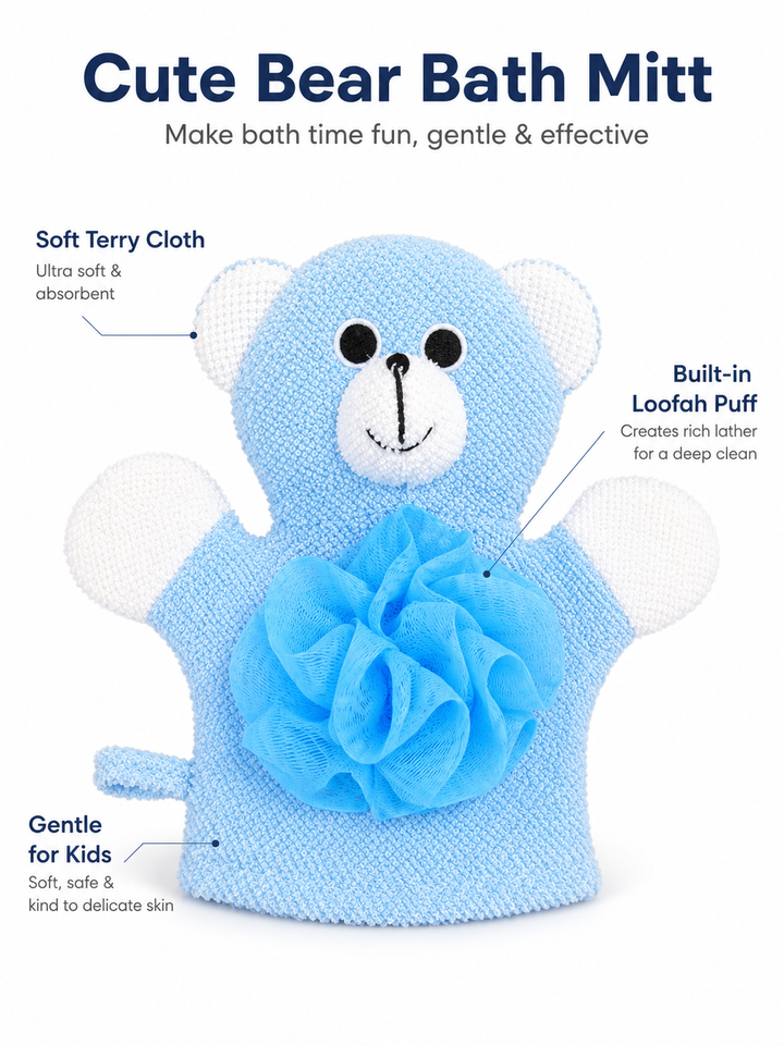 Animal Bath Mitt Gloves for Babies & Toddlers | 2-Pack