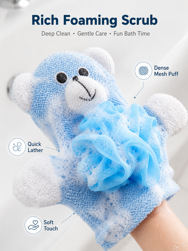 Animal Bath Mitt Gloves for Babies & Toddlers | 2-Pack