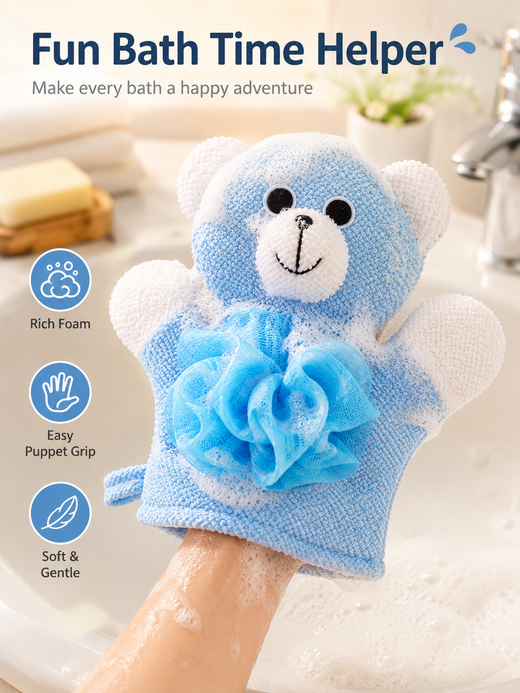 Animal Bath Mitt Gloves for Babies & Toddlers | 2-Pack