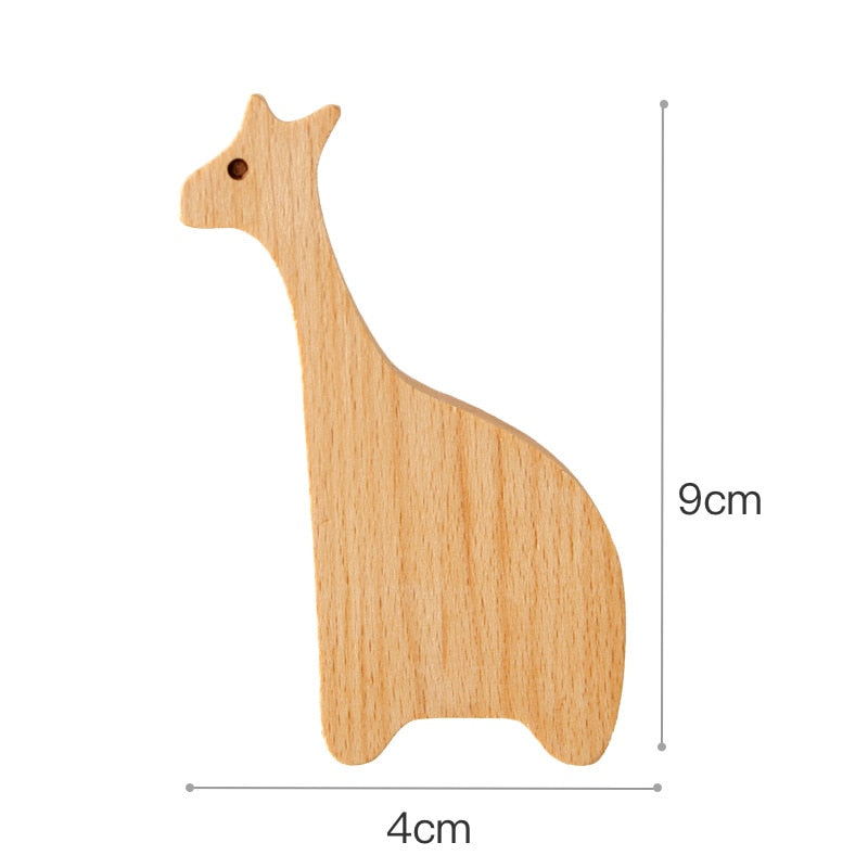 Kids' Wooden Animal Wall Hooks for Playful Storage
