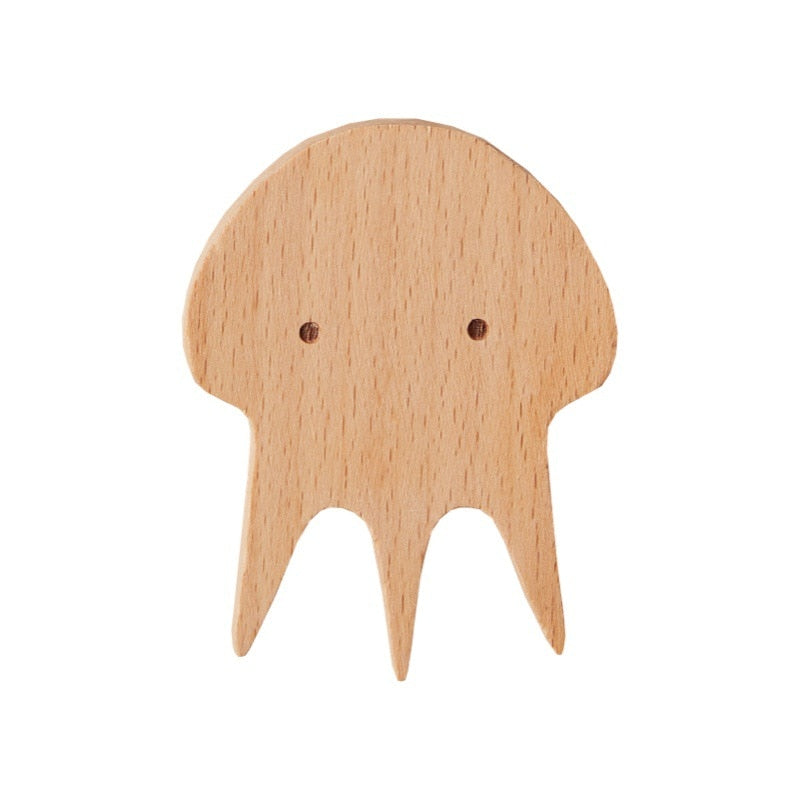 Kids' Wooden Animal Wall Hooks for Playful Storage