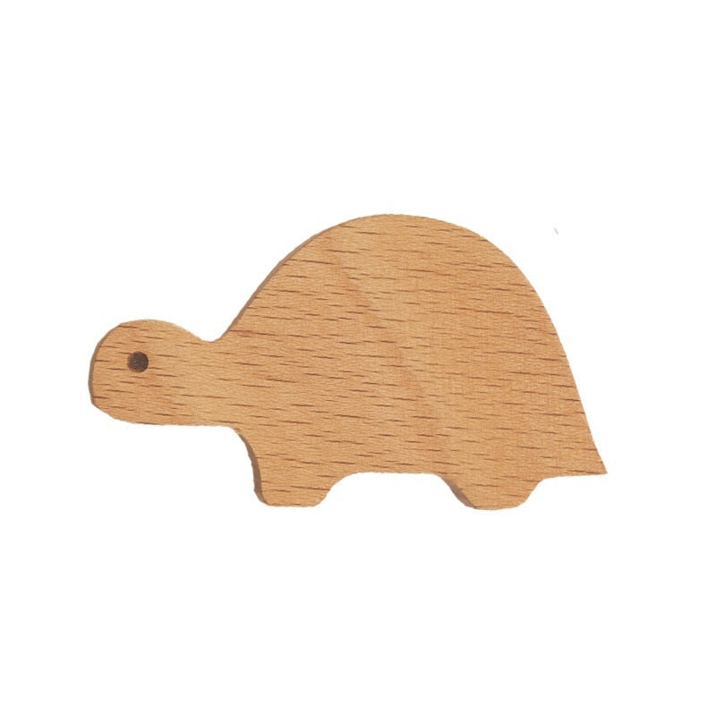 Kids' Wooden Animal Wall Hooks for Playful Storage