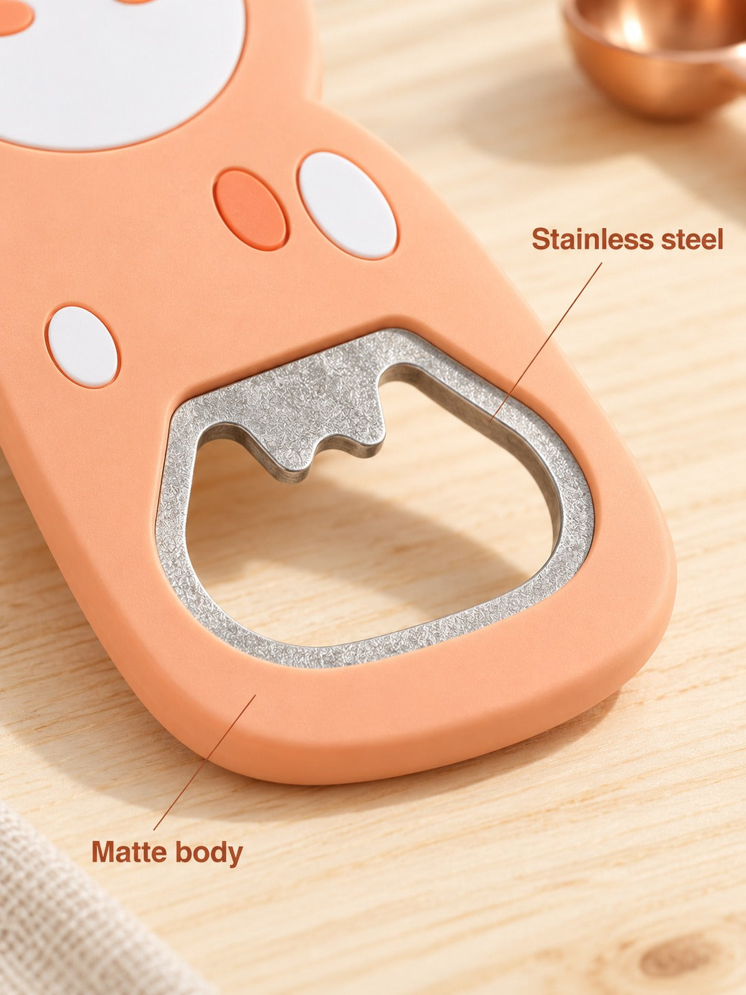 Cute Bottle Opener Fridge Magnet With Stainless Steel Head