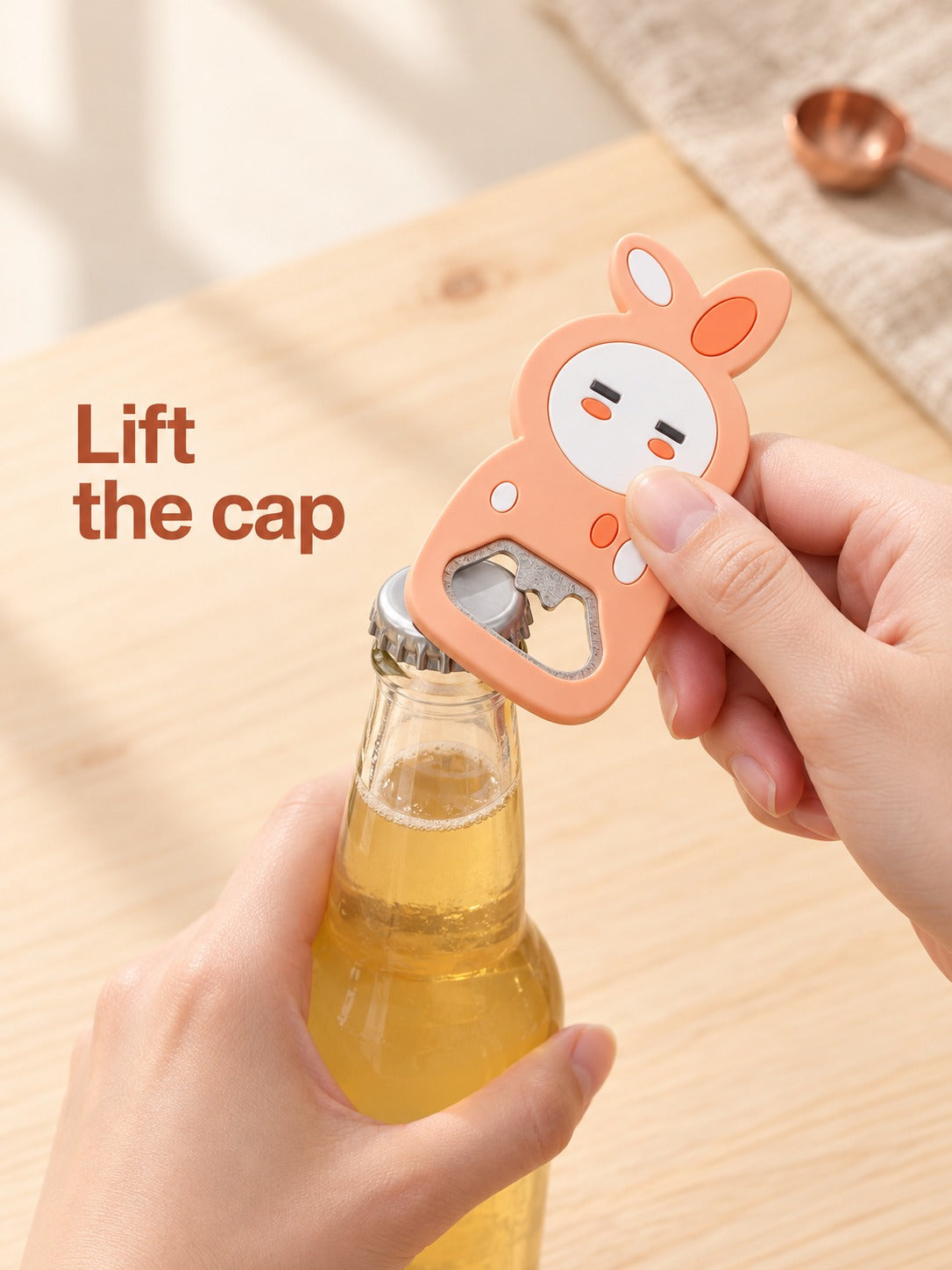 Cute Bottle Opener Fridge Magnet With Stainless Steel Head