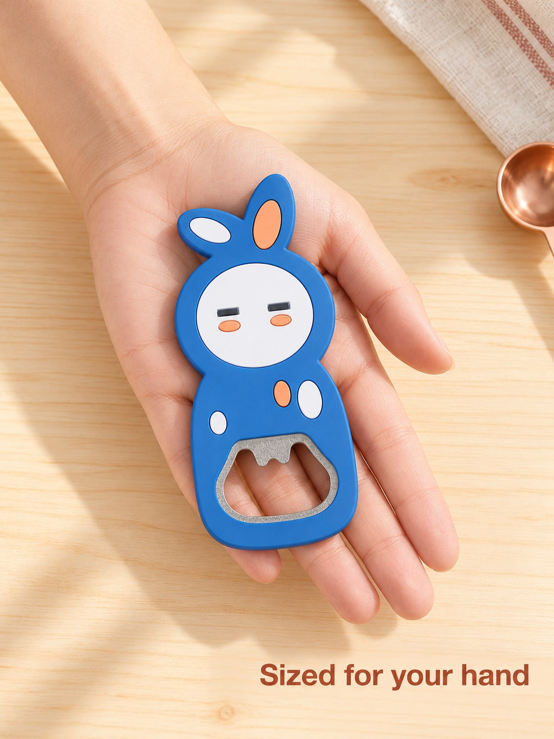 Cute Bottle Opener Fridge Magnet With Stainless Steel Head