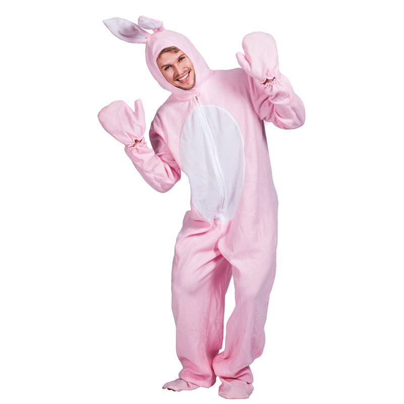 Pink Bunny Costume Adult Rabbit Pajamas One-Piece
