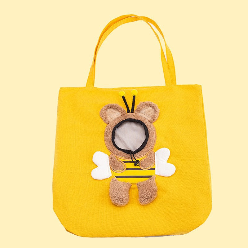 Cute Bee-Shaped Pet Tote Bag for Small Cats & Dogs