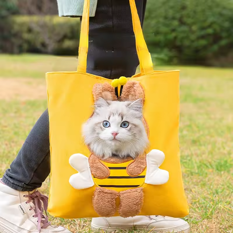 Cute Bee-Shaped Pet Tote Bag for Small Cats & Dogs
