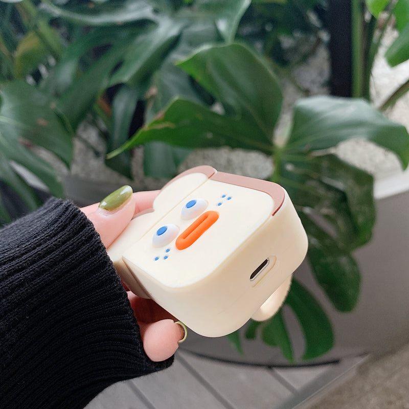 Cute Cartoon AirPods Case Cover, Soft Silicone with Strap