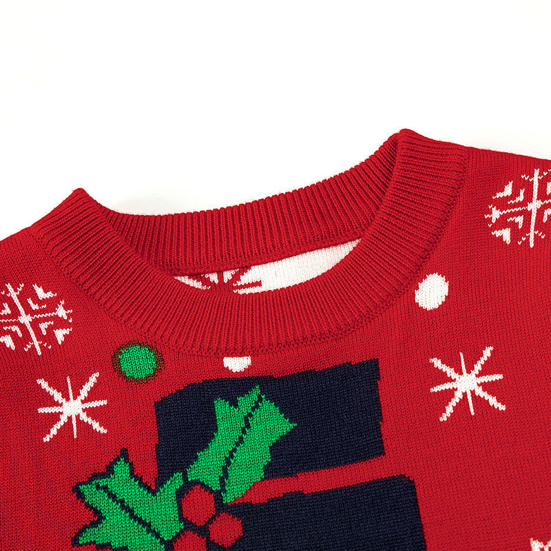 Children's Christmas Sweater with Cute Cartoon Knit