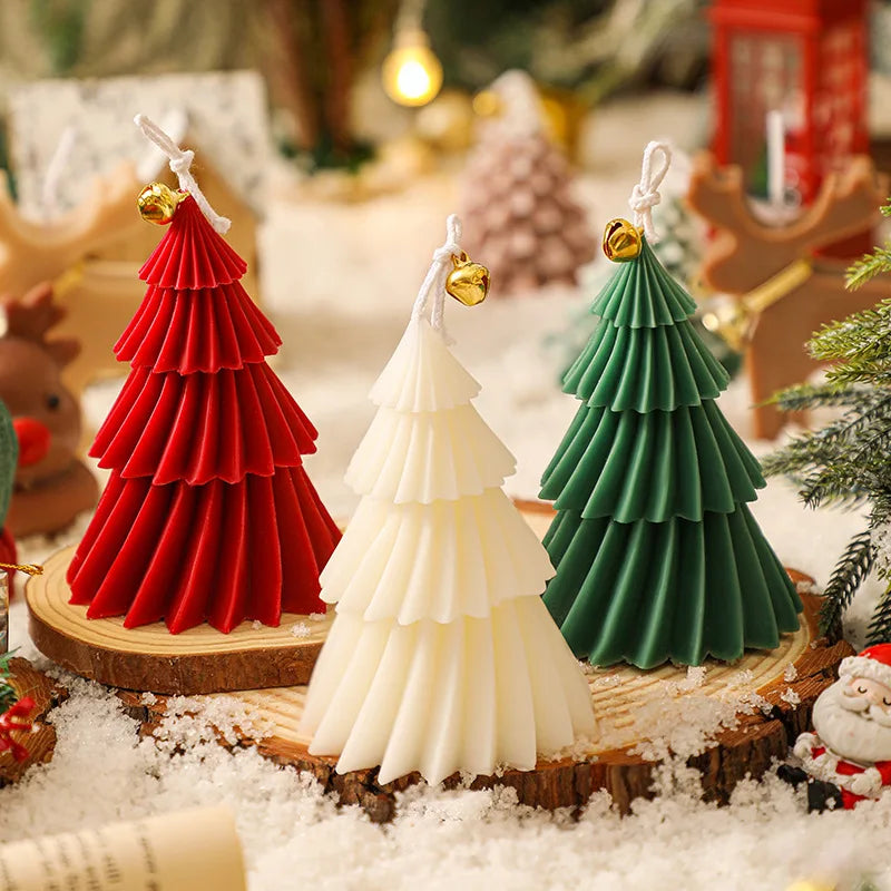 Cute Christmas Tree Candles for Festive Holiday Decor