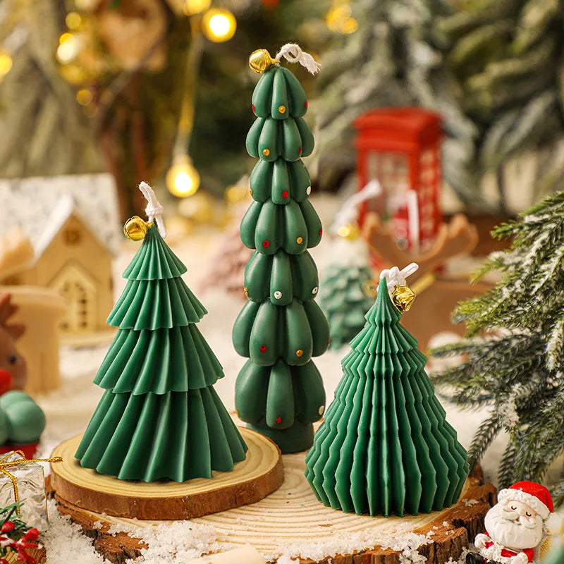 Cute Christmas Tree Candles for Festive Holiday Decor