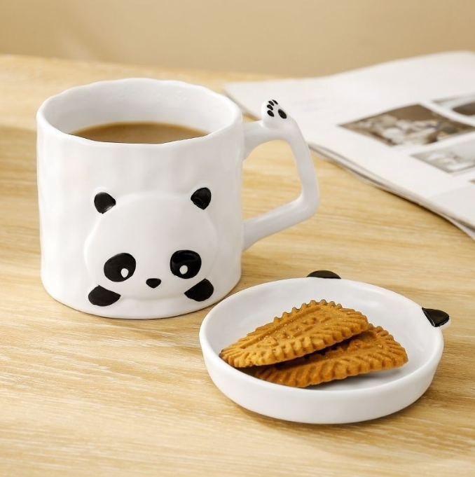 Panda Ceramic Mug – Cute Embossed Coffee & Tea Cup