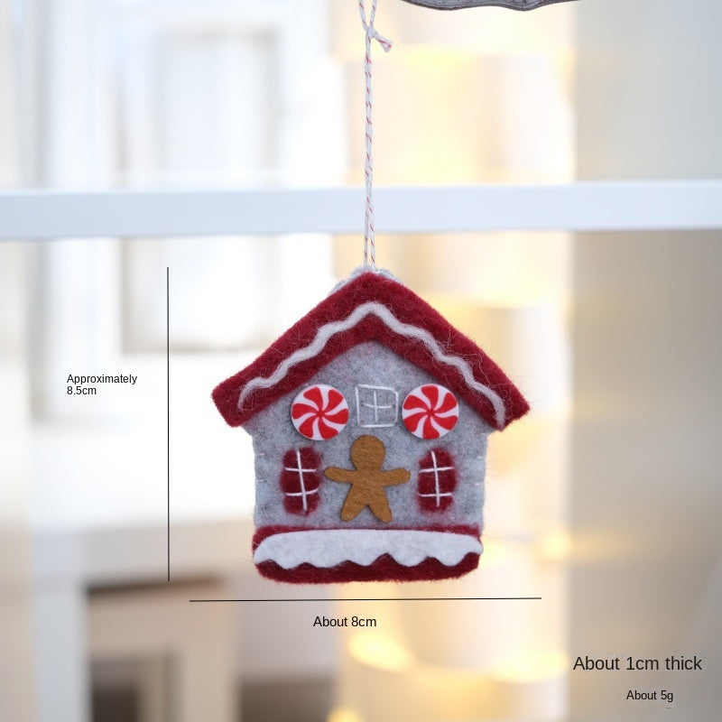 Felt Christmas Ornaments Set of 3 Cozy Gingerbread Decor