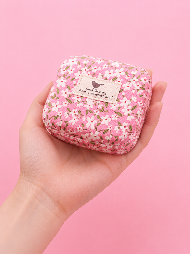 Cute Floral Eyelash Case with Mirror | Lash Storage