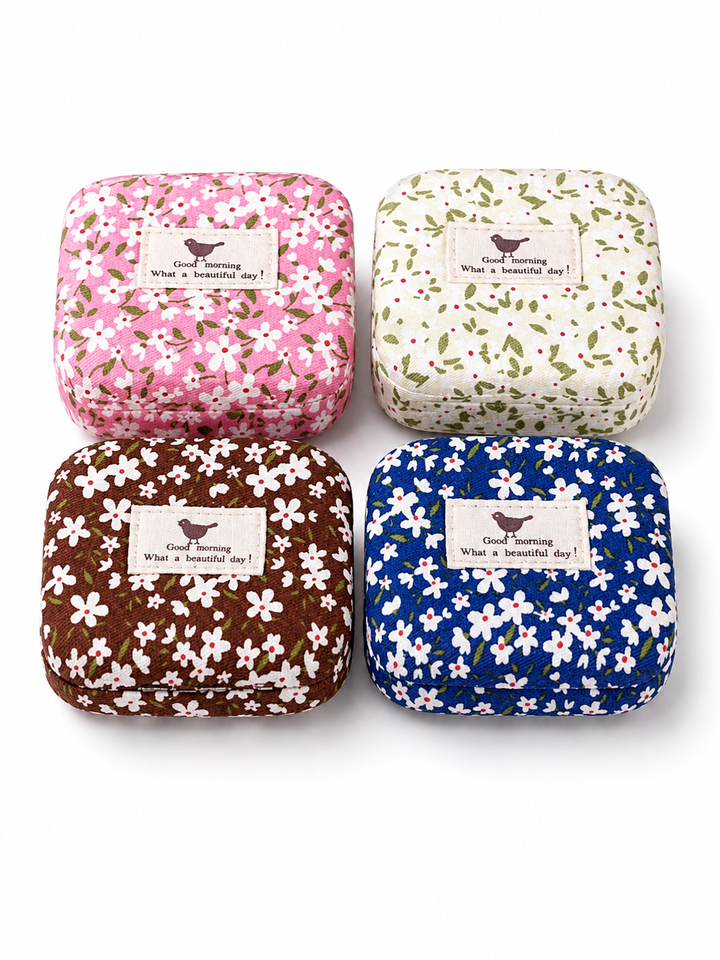 Cute Floral Eyelash Case with Mirror | Lash Storage