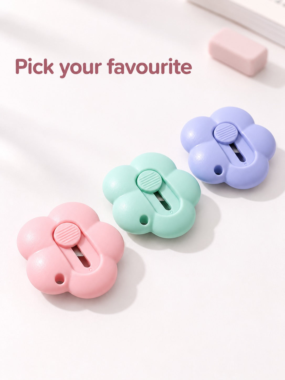 Cute Flower Mini Letter Opener With Retractable Blade