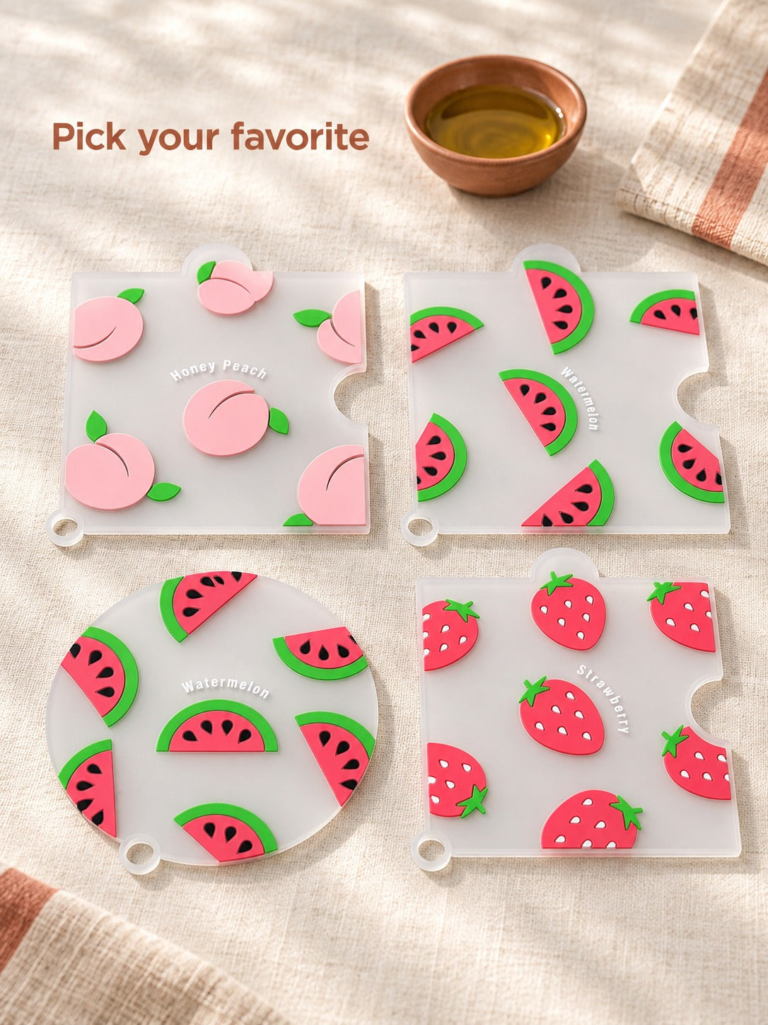 Cute Fruit Silicone Coasters for Hot Pots and Mugs