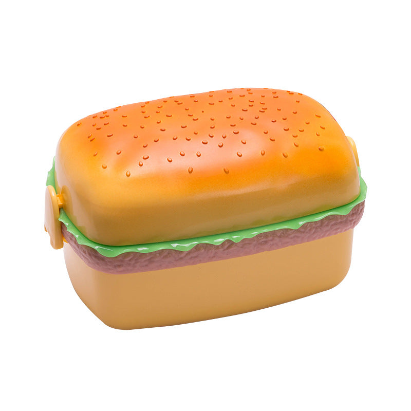 Hamburger Kids Lunch Box with 3 Layers and Spoon