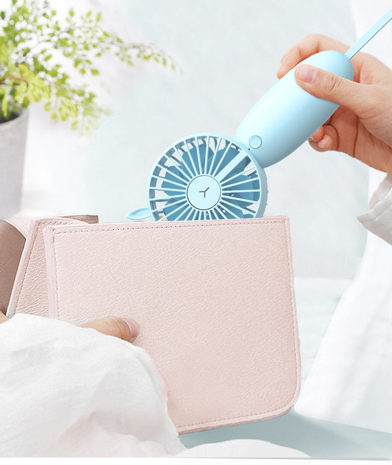 Cute Handheld Mini Fan: Silent USB Rechargeable Cooling