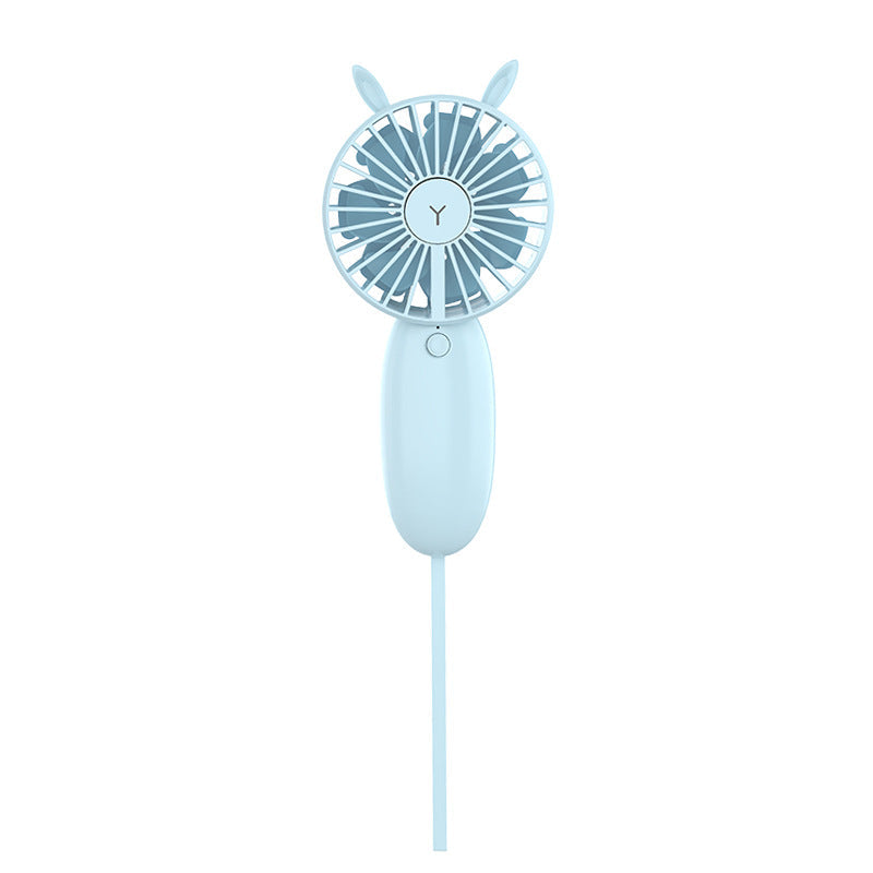 Cute Handheld Mini Fan: Silent USB Rechargeable Cooling