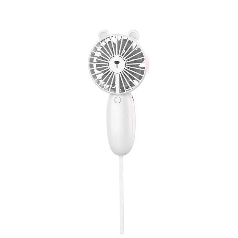 Cute Handheld Mini Fan: Silent USB Rechargeable Cooling
