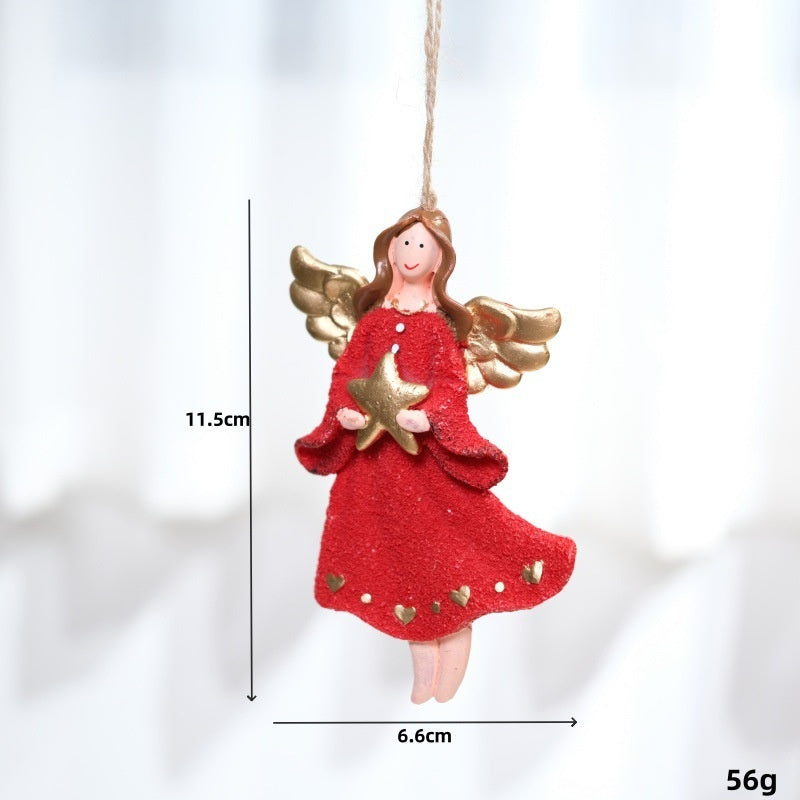 Red Angel Christmas Ornament For Festive Tree Charm