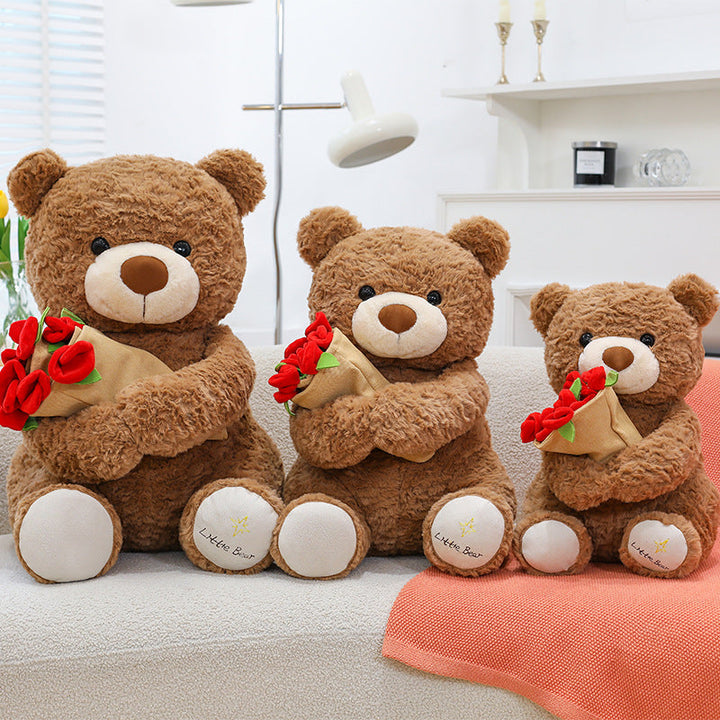 Rose Flower Bear Plush Toy For Lasting Romance
