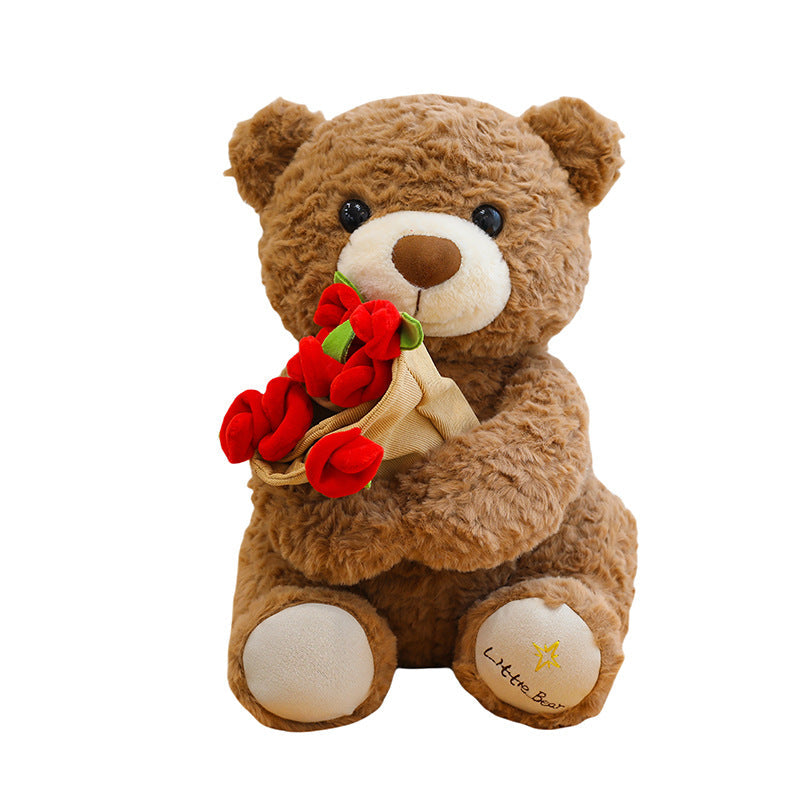 Rose Flower Bear Plush Toy For Lasting Romance