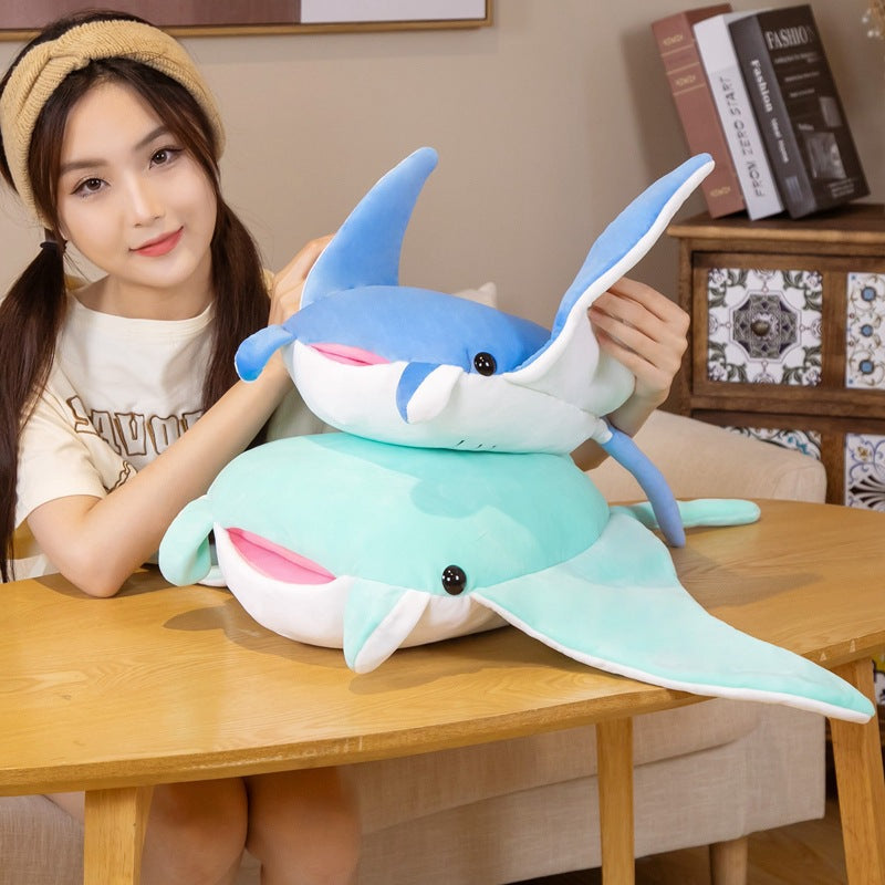 Cute Ray Plush Pillow Toy for Soft Ocean-Themed Decor