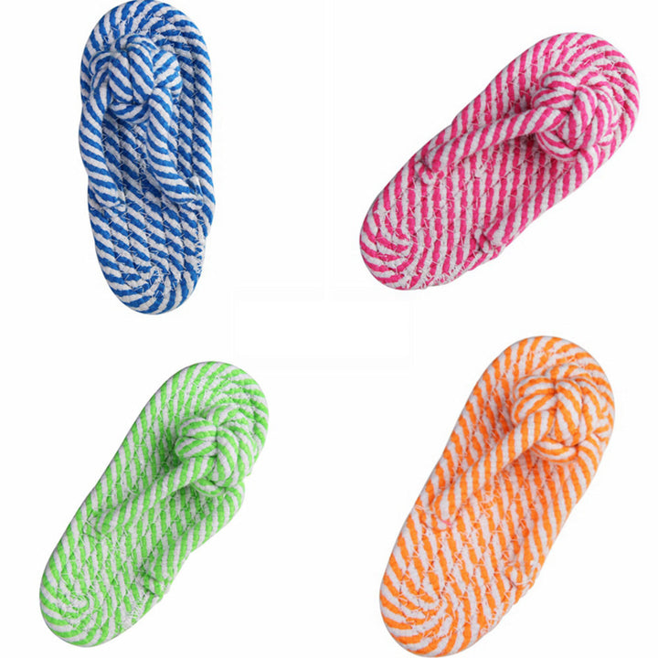 Tough Cotton Rope Dog Toy Flip-Flop for Tug and Chew