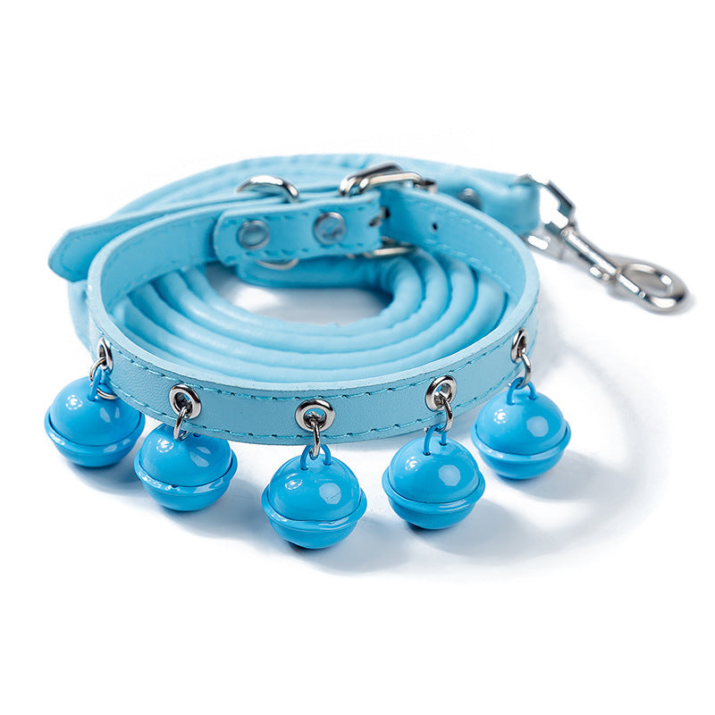 Cat Bell Collar and Leash Set for Colorful Pet Walks