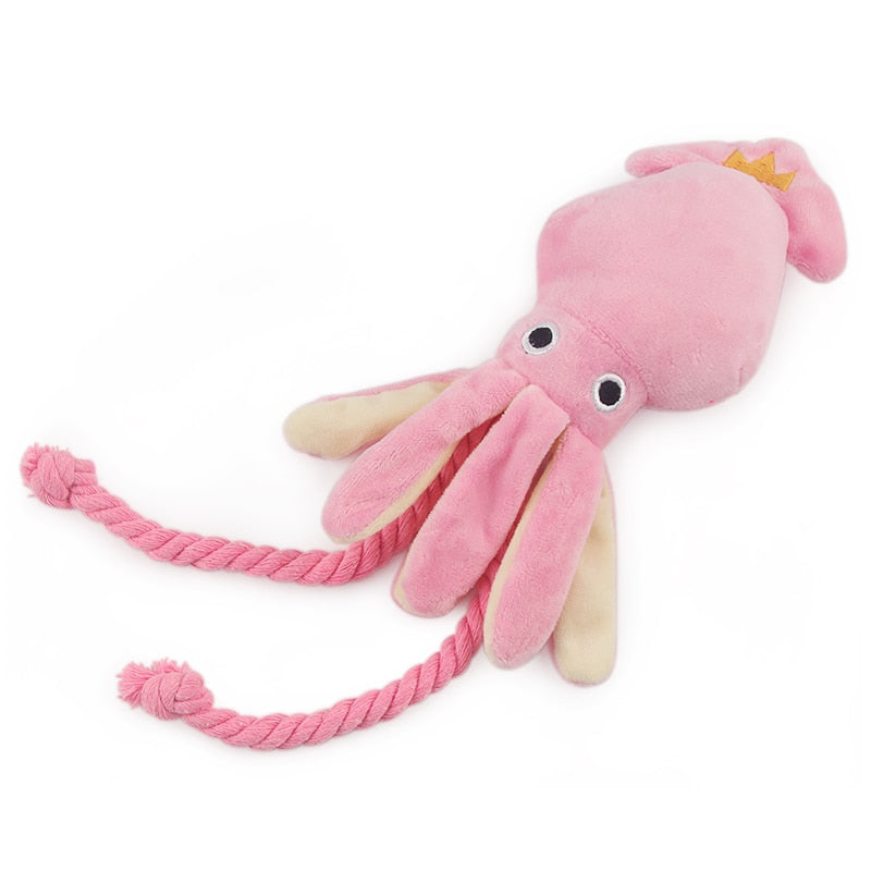 Small Dog Plush Toy for Indoor Squeaky Tug and Chew Play