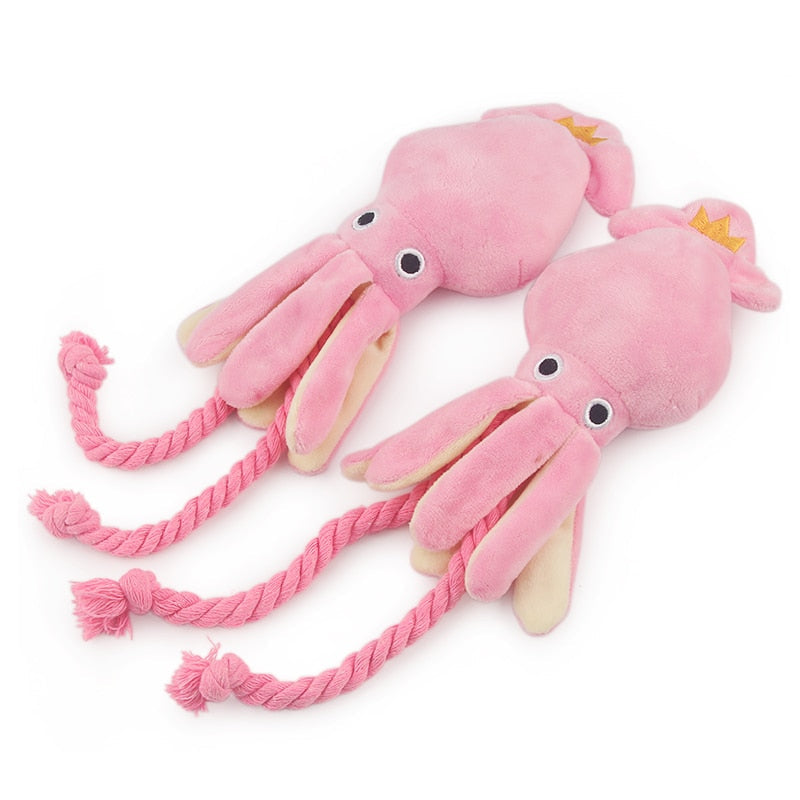 Small Dog Plush Toy for Indoor Squeaky Tug and Chew Play