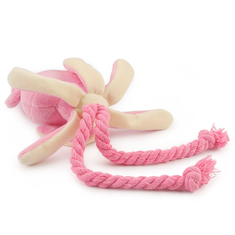 Small Dog Plush Toy for Indoor Squeaky Tug and Chew Play