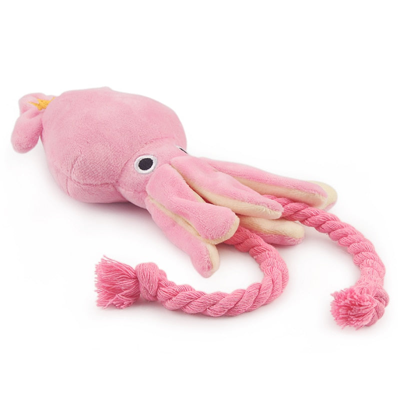 Small Dog Plush Toy for Indoor Squeaky Tug and Chew Play