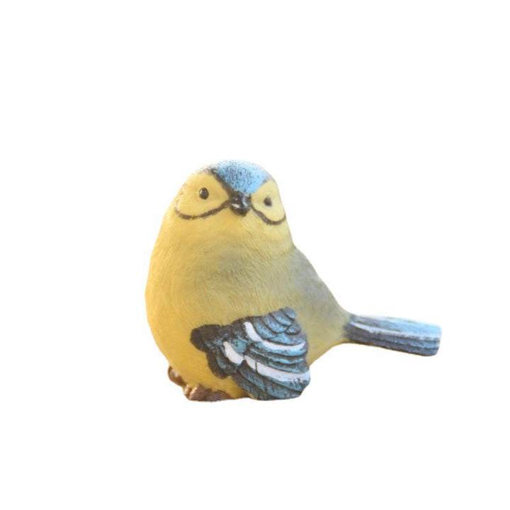 Resin Bird Ornament for Whimsical Shelf and Desk Decor