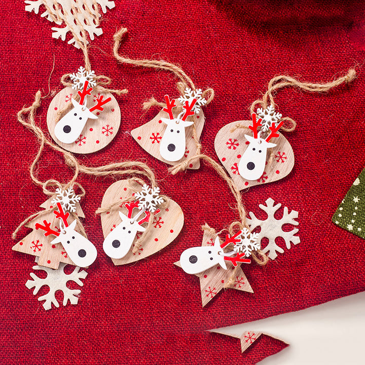 Wooden Christmas Tree Ornaments for Cozy Rustic Cheer