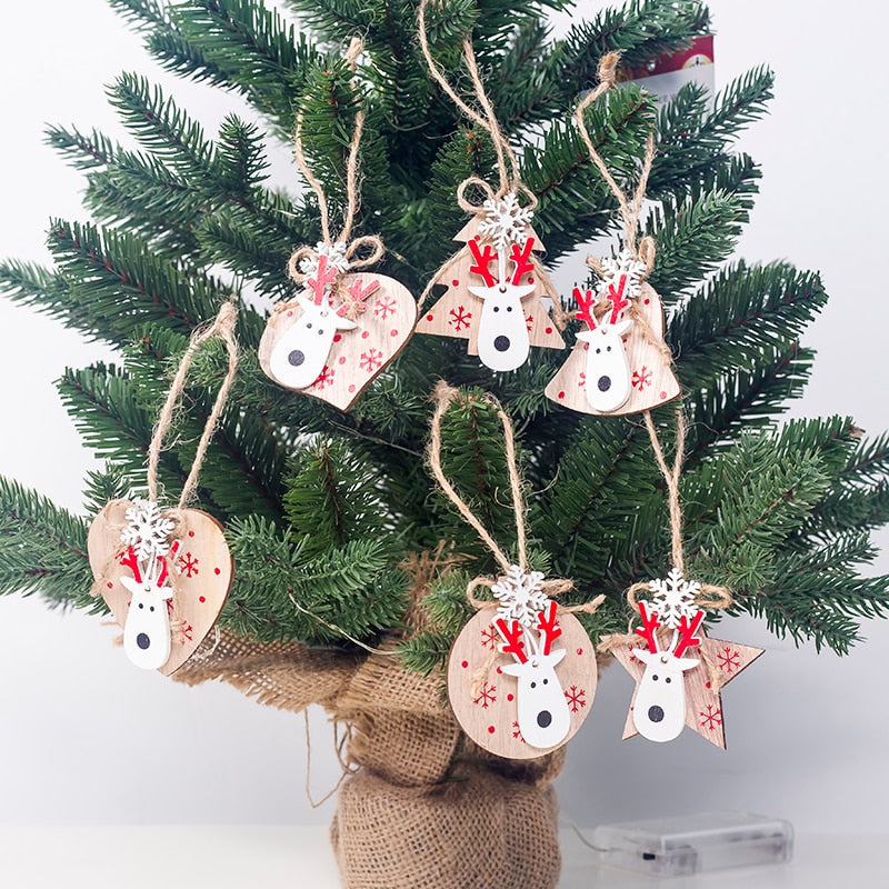 Wooden Christmas Tree Ornaments for Cozy Rustic Cheer