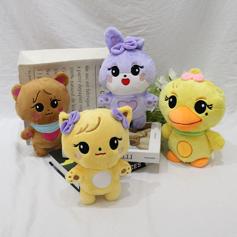 Four-Piece Plush Animal Set for Cheerful Nursery Decor