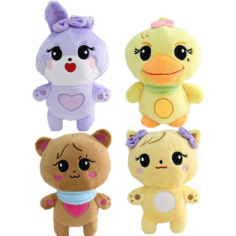 Four-Piece Plush Animal Set for Cheerful Nursery Decor