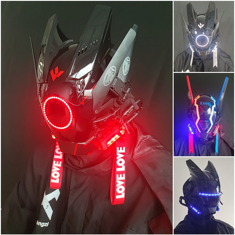 LED Cyberpunk Mask for Festivals & Futuristic Cosplay