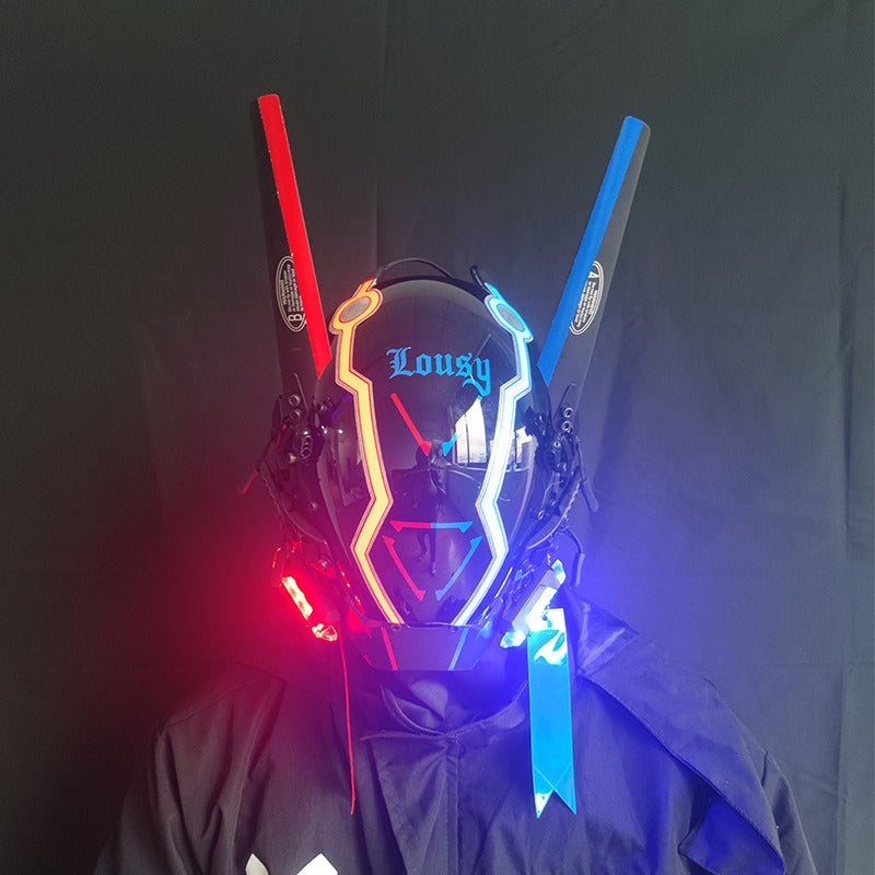 LED Cyberpunk Mask for Festivals & Futuristic Cosplay
