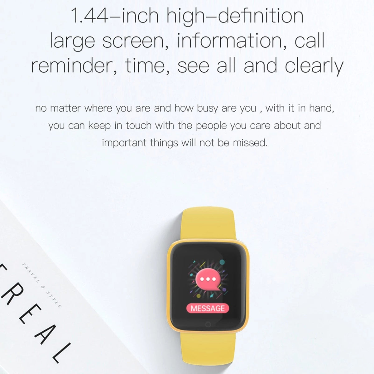 1.44-Inch Smart Bracelet for Steps, Calories & Heart Rate