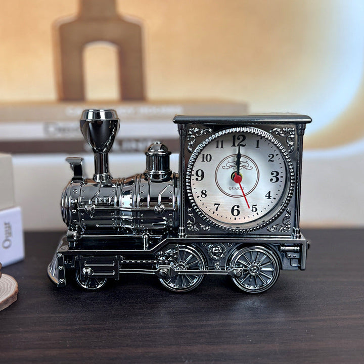 Train Alarm Clock Vintage Steam Locomotive Decor Piece