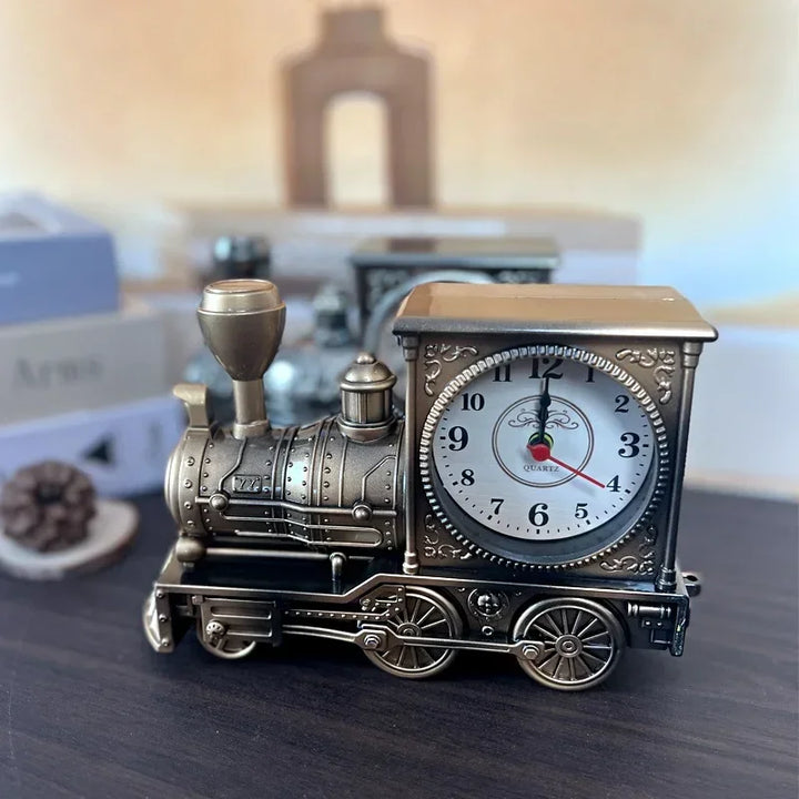 Train Alarm Clock Vintage Steam Locomotive Decor Piece